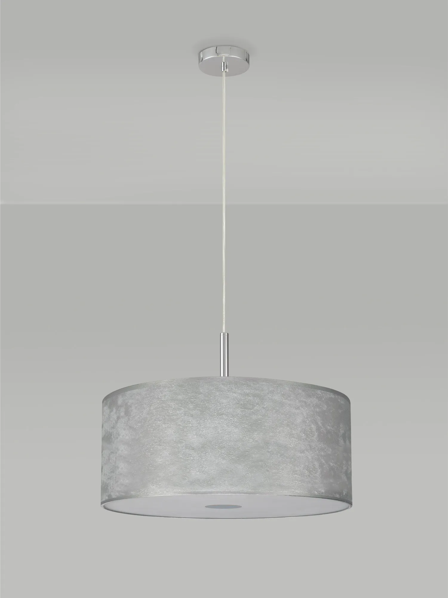 Baymont 50cm 5 Light Pendant Polished Chrome, Silver Leaf, Frosted Diffuser DK0820  Deco Baymont CH SL